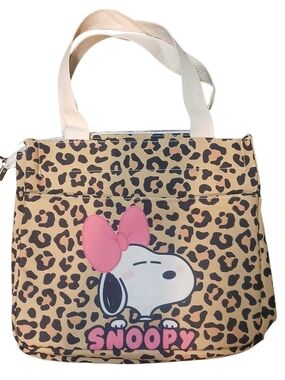 Peanuts -ECO Friendly, Snoopy's Girlfriend, Leopard Print Handbag, Nylon Lining,